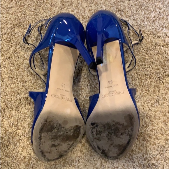 Jimmy choo lance wavy strap sandal blue - Picture 4 of 5